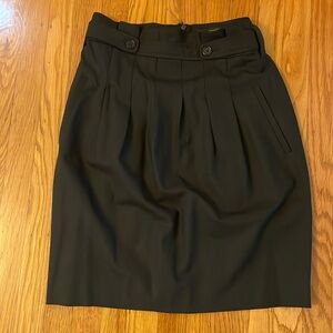 BCBGMaxAzria High-Waist Pleated Skirt Knee-Length Black with Pockets Size 4